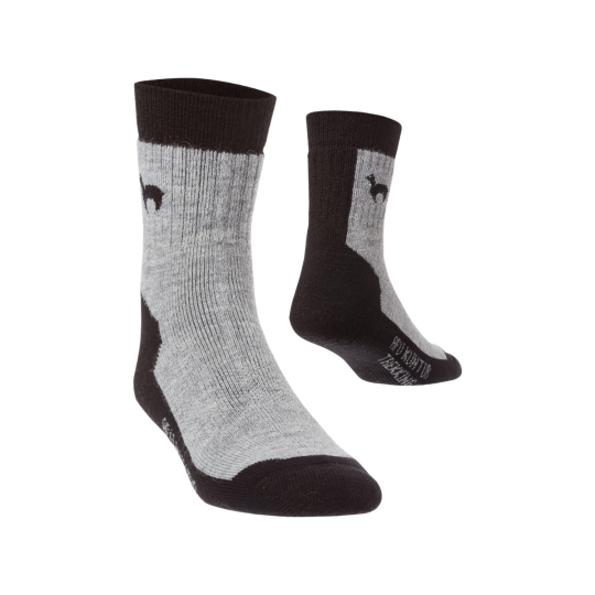 Alpaka Trekking Socken grau/schwarz