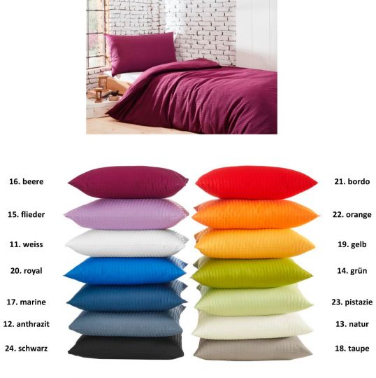 Linge de lit Satin Seersucker de différentes couleurs et tailles