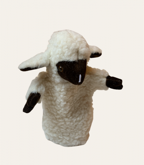 058 Marionnette à main "Mouton viande à tête bune" 28 cm