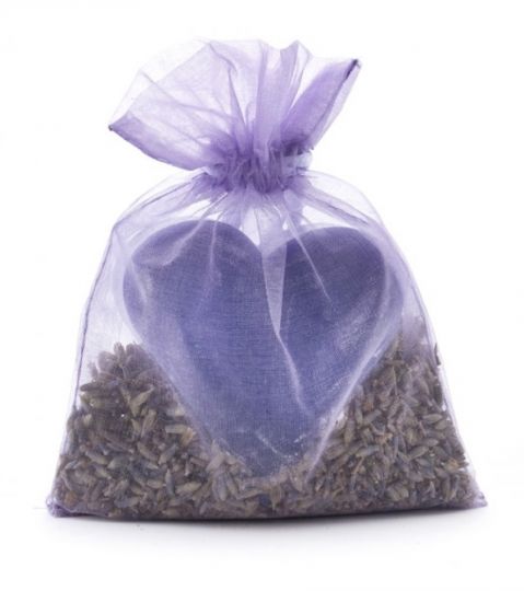 Lavendel Duftsack Herzseife mit Blüten (50g)
